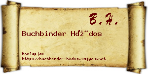 Buchbinder Hódos névjegykártya
